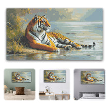 Load image into Gallery viewer, Diamond Painting - Full Round - Tiger Resting By The River (40*70CM)