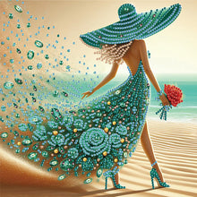 Load image into Gallery viewer, 4pcs Partial Special Diamond Painting Set - Beautiful Skirt Girl (30*30CM)