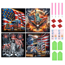 Load image into Gallery viewer, 4pcs Partial Special Diamond Painting Set - American Flag Independence Day (30*30CM)
