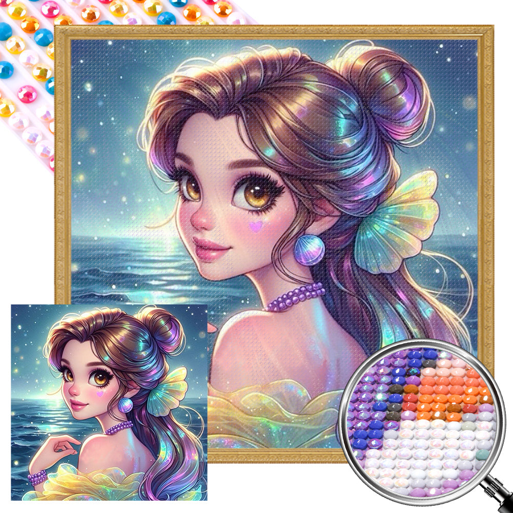AB Diamond Painting - Full Round - Girl At The Beach (40*40CM)