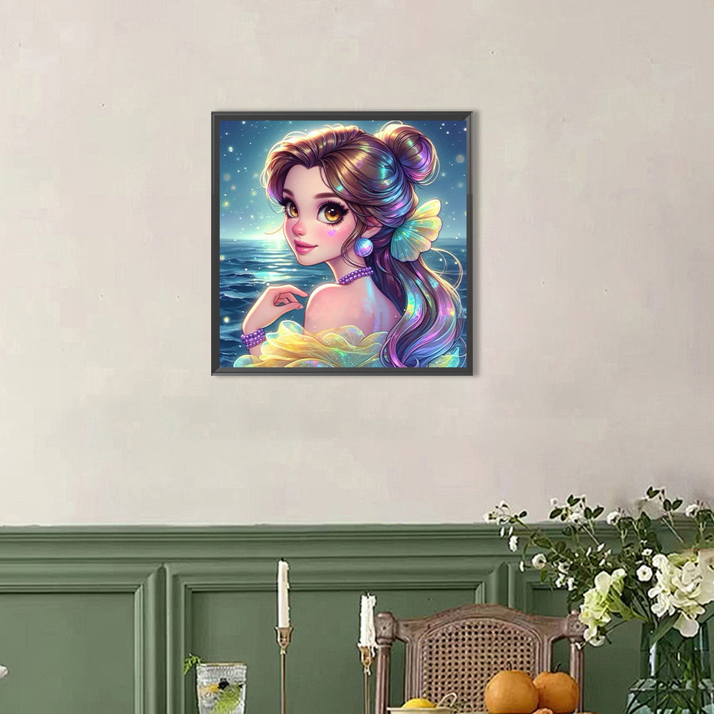 AB Diamond Painting - Full Round - Girl At The Beach (40*40CM)