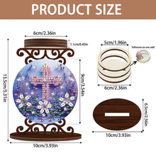 Load image into Gallery viewer, Wooden Diamond Painting Candle Holder Rhinestone Drawing Candlestick Decor