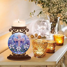 Load image into Gallery viewer, Wooden Diamond Painting Candle Holder Rhinestone Drawing Candlestick Decor