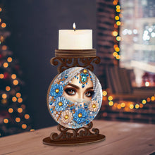 Load image into Gallery viewer, Wooden Diamond Painting Candle Holder Rhinestone Drawing Candlestick Decor