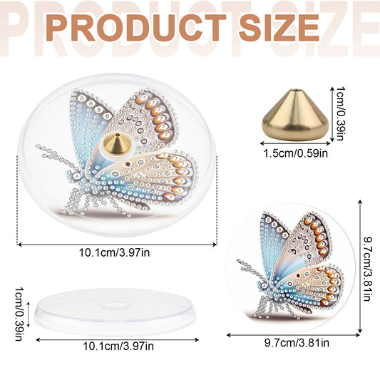 2Pcs Acrylic Special Shaped Beautiful Pattern 5D DIY Diamond Art Incense Holder