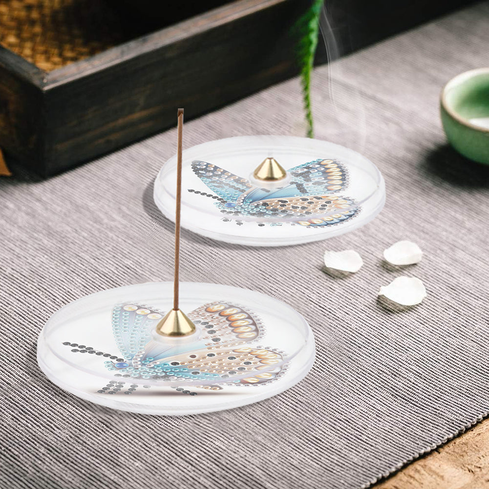 2Pcs Acrylic Special Shaped Beautiful Pattern 5D DIY Diamond Art Incense Holder