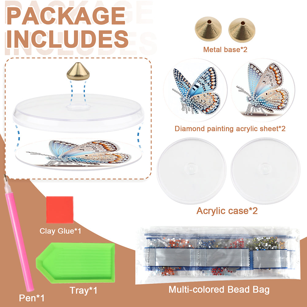 2Pcs Acrylic Special Shaped Beautiful Pattern 5D DIY Diamond Art Incense Holder