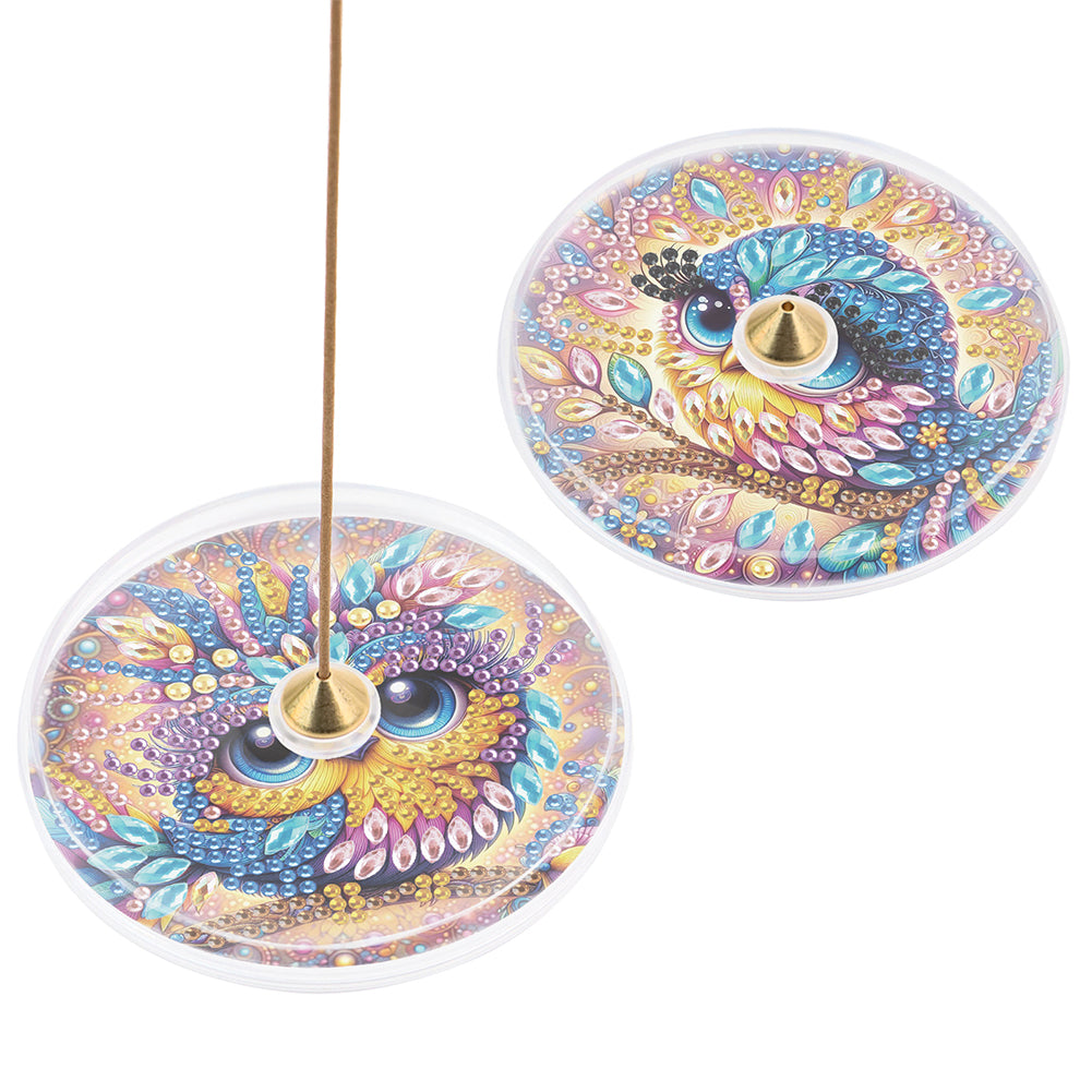 2Pcs Acrylic Special Shaped Beautiful Pattern 5D DIY Diamond Art Incense Holder