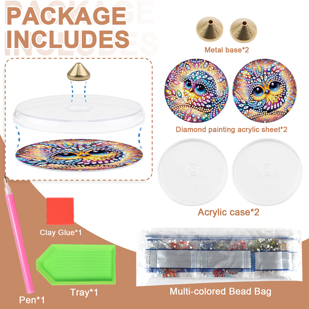 2Pcs Acrylic Special Shaped Beautiful Pattern 5D DIY Diamond Art Incense Holder