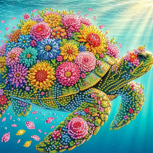 Load image into Gallery viewer, Diamond Painting - Partial Special Shaped - Flower Turtle (30*30CM)