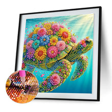 Load image into Gallery viewer, Diamond Painting - Partial Special Shaped - Flower Turtle (30*30CM)