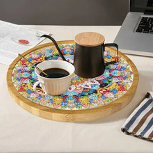Load image into Gallery viewer, DIY Diamond Painting Kit Round Wooden Tray Diamond Painting Tray for Home Decor