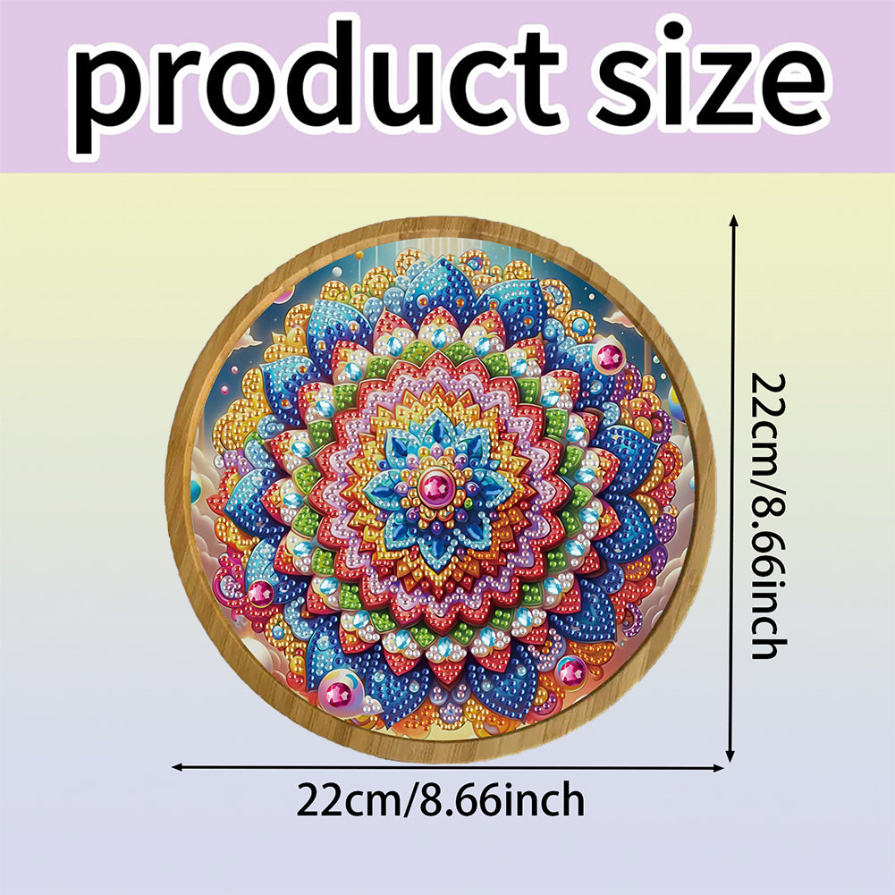 DIY Diamond Painting Kit Round Wooden Tray Diamond Painting Tray for Home Decor