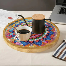Load image into Gallery viewer, DIY Diamond Painting Kit Round Wooden Tray Diamond Painting Tray for Home Decor