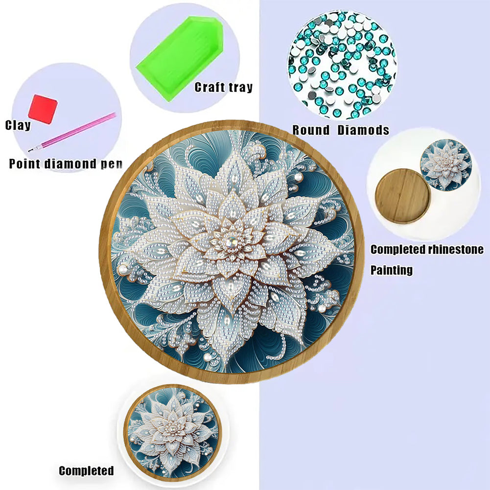 DIY Diamond Painting Kit Round Wooden Tray Diamond Painting Tray for Home Decor