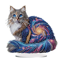 Load image into Gallery viewer, Acrylic Special Shape Cat Desktop Diamond Art Kits Rhinestones Desktop Ornaments