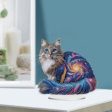 Load image into Gallery viewer, Acrylic Special Shape Cat Desktop Diamond Art Kits Rhinestones Desktop Ornaments