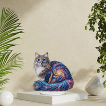 Load image into Gallery viewer, Acrylic Special Shape Cat Desktop Diamond Art Kits Rhinestones Desktop Ornaments