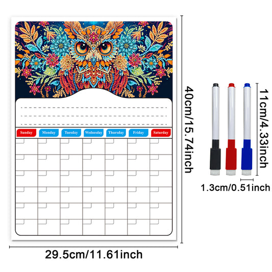Special Shaped Colorful Pattern 5D DIY Diamond Art Monthly Planner for Beginners