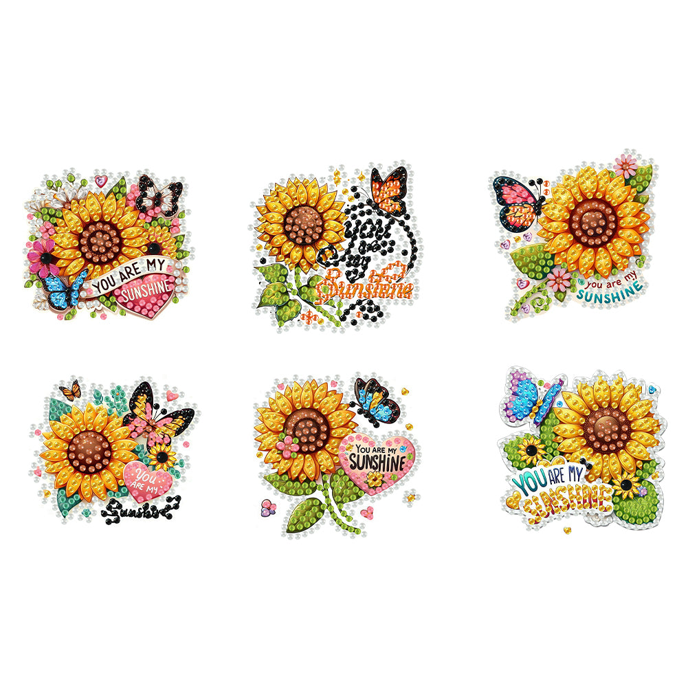 6Pcs Acrylic Animal Diamond Painting Refrigerator Magnet for Fridge Whiteboards
