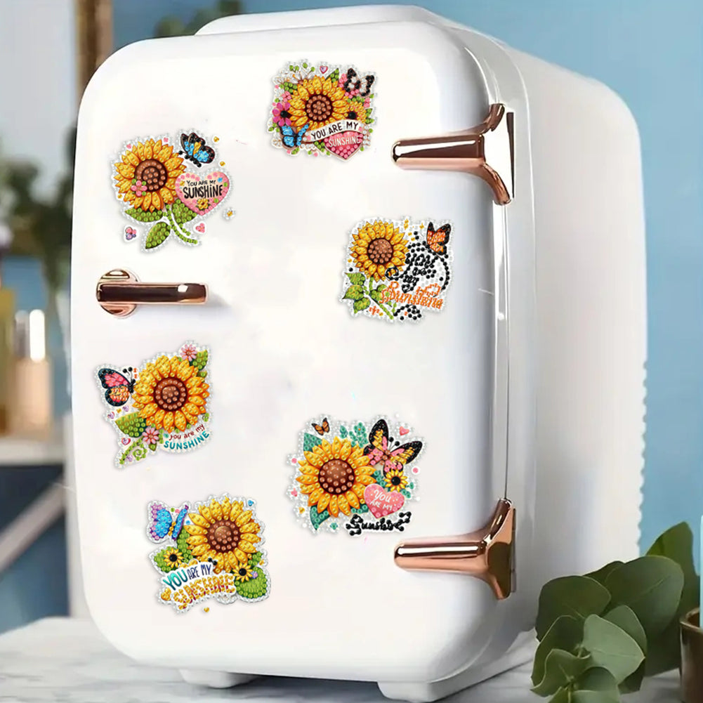 6Pcs Acrylic Animal Diamond Painting Refrigerator Magnet for Fridge Whiteboards