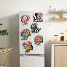 Load image into Gallery viewer, 6Pcs Acrylic Animal Diamond Painting Refrigerator Magnet for Fridge Whiteboards