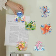 Load image into Gallery viewer, 6Pcs Acrylic Animal Diamond Painting Refrigerator Magnet for Fridge Whiteboards