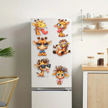 Load image into Gallery viewer, 6Pcs Acrylic Animal Diamond Painting Refrigerator Magnet for Fridge Whiteboards