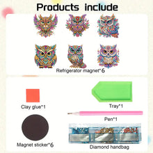 Load image into Gallery viewer, 6Pcs Acrylic Animal Diamond Painting Refrigerator Magnet for Fridge Whiteboards