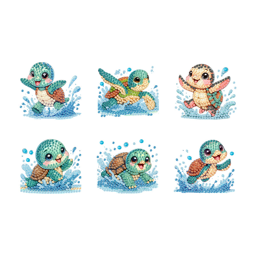 6Pcs Acrylic Animal Diamond Painting Refrigerator Magnet for Fridge Whiteboards