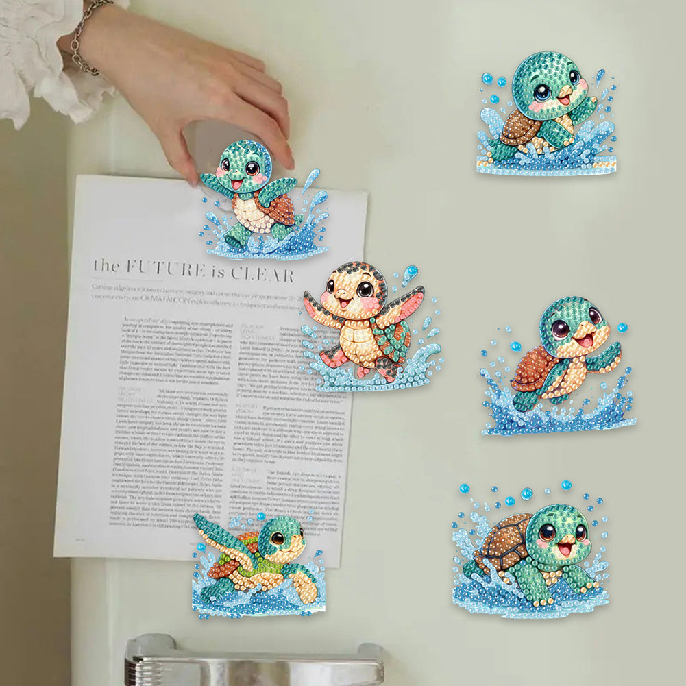 6Pcs Acrylic Animal Diamond Painting Refrigerator Magnet for Fridge Whiteboards