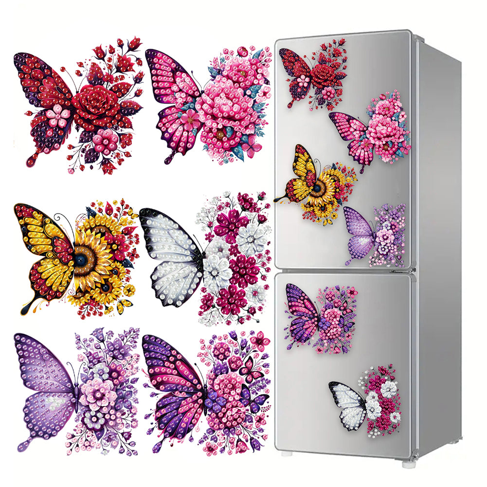6Pcs Acrylic Animal Diamond Painting Refrigerator Magnet for Fridge Whiteboards