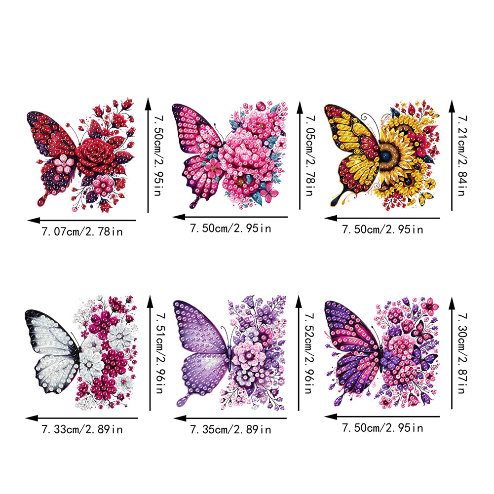 6Pcs Acrylic Animal Diamond Painting Refrigerator Magnet for Fridge Whiteboards