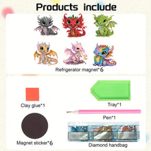 Load image into Gallery viewer, 6Pcs Acrylic Animal Diamond Painting Refrigerator Magnet for Fridge Whiteboards