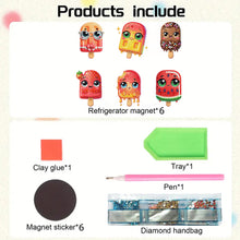 Load image into Gallery viewer, 6Pcs Acrylic Animal Diamond Painting Refrigerator Magnet for Fridge Whiteboards