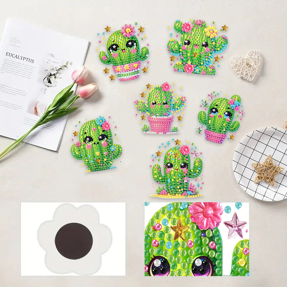 6Pcs Acrylic Animal Diamond Painting Refrigerator Magnet for Fridge Whiteboards