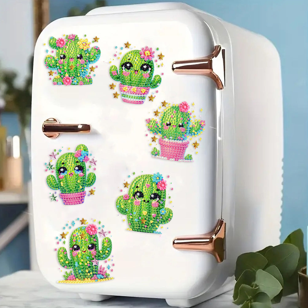 6Pcs Acrylic Animal Diamond Painting Refrigerator Magnet for Fridge Whiteboards