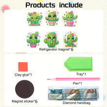 Load image into Gallery viewer, 6Pcs Acrylic Animal Diamond Painting Refrigerator Magnet for Fridge Whiteboards