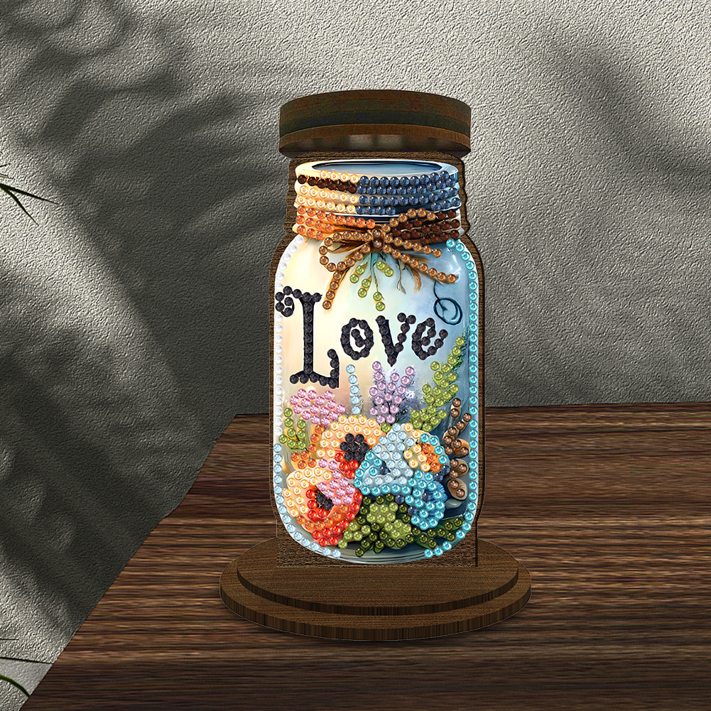 Wooden Beautiful Pattern 5D DIY Diamond Painting Candle Holder Decor for Adults