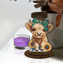 Load image into Gallery viewer, Wooden Beautiful Pattern 5D DIY Diamond Painting Candle Holder Decor for Adults