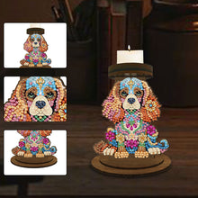 Load image into Gallery viewer, Wooden Beautiful Pattern 5D DIY Diamond Painting Candle Holder Decor for Adults