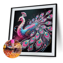 Load image into Gallery viewer, Diamond Painting - Partial Special Shaped - Purple Peacock (30*30CM)