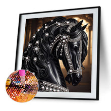 Load image into Gallery viewer, Diamond Painting - Partial Special Shaped - Gorgeous Black Horse (30*30CM)