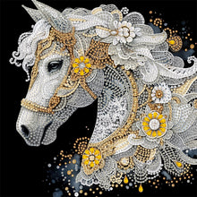 Load image into Gallery viewer, Diamond Painting - Partial Special Shaped - Gorgeous White Horse (30*30CM)