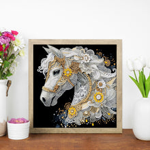 Load image into Gallery viewer, Diamond Painting - Partial Special Shaped - Gorgeous White Horse (30*30CM)