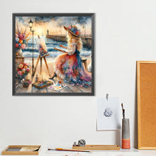 Load image into Gallery viewer, Diamond Painting - Full Round - Painting Girl By The Sea (40*40CM)