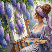 Load image into Gallery viewer, Diamond Painting - Full Round - Girl Under Wisteria (40*40CM)