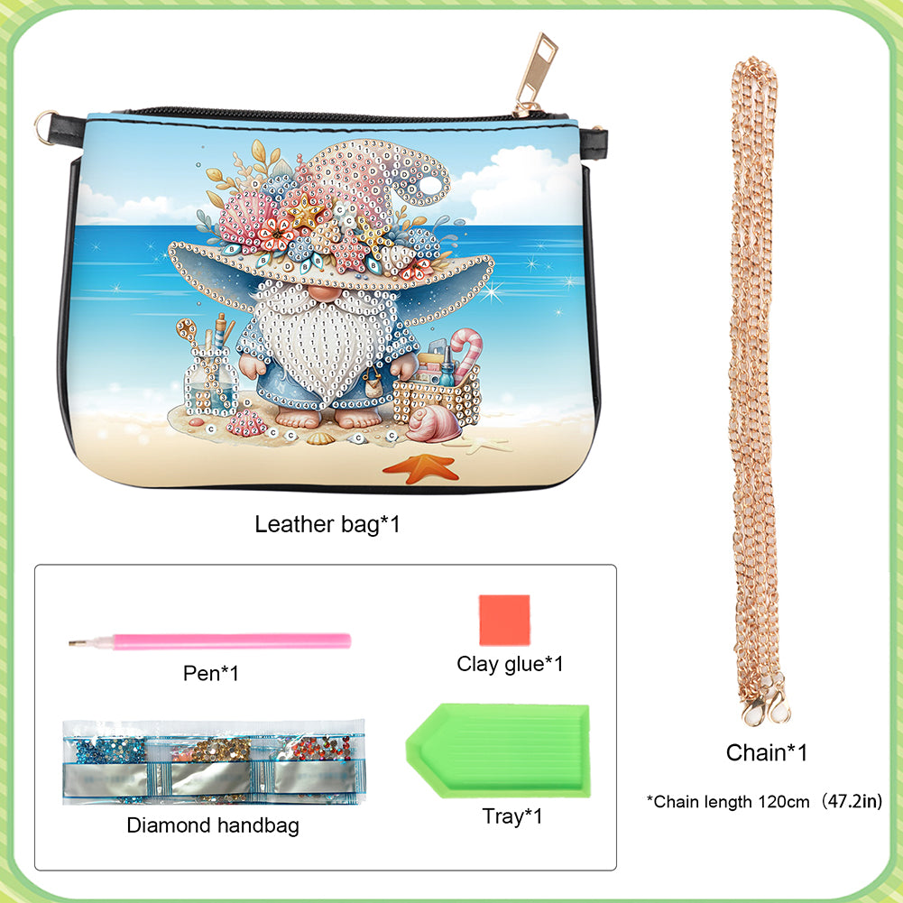 Colorful Pattern Diamond Painting Coin Chain Purse 5D Diamond Handmade Chain Bag