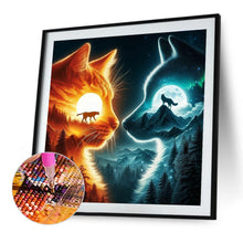 Load image into Gallery viewer, Diamond Painting - Full Round - Wolf And Cat (40*40CM)