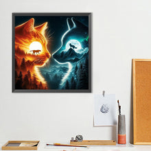 Load image into Gallery viewer, Diamond Painting - Full Round - Wolf And Cat (40*40CM)